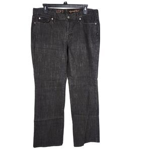 LOFT Womens Jeans Size 12 Mid Rise Original Bootcut Denim Charcoal Black Stretch